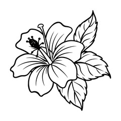 Hand drawn simple flower outline