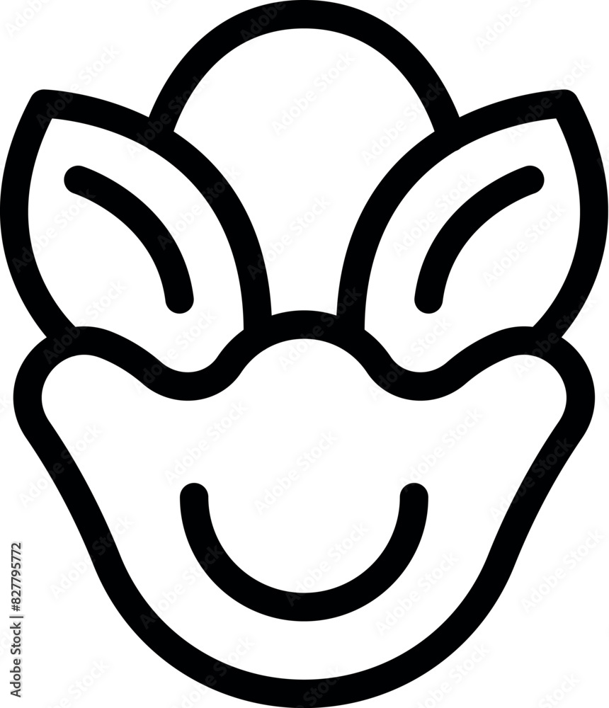 Wall mural simple outline drawing of a cheerful clown face, perfect for festive designs - Wall murals