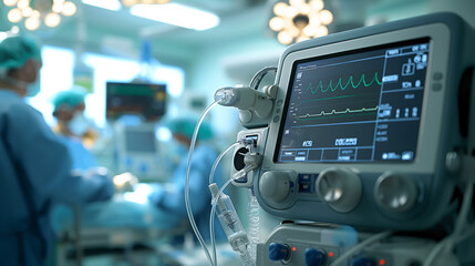 Operating Room Setup: Anesthesiologist Preparing Anesthesia Equipment