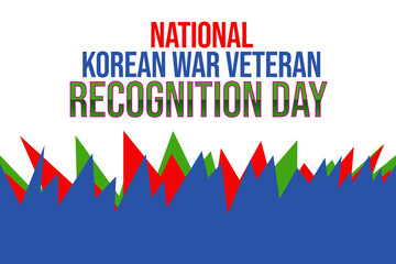 National Korean War Veterans Recognition Day wallpaper July 27 with traditional border design on the white Background