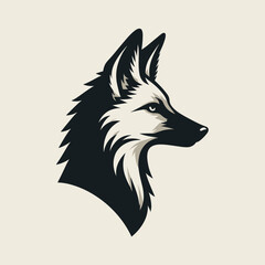 Minimalist Line Art of Maned Wolf: South American Carnivore Design