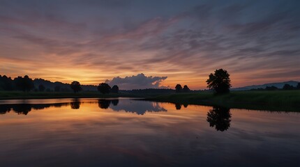 small island in the middle of a lake