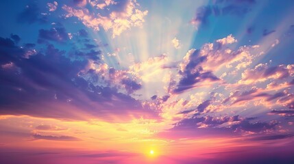 Evening sky with setting sun