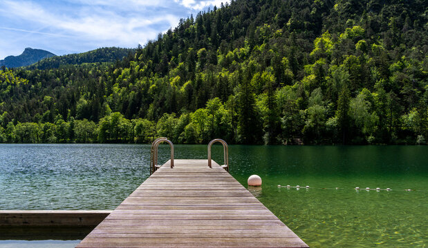 Schwimmbad am Thumsee, Bad Reichenhall, Bayern, Deutschland