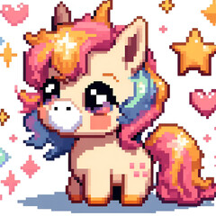 pixel illustration of a horse