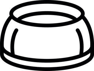 Black and white illustration of an empty pet bowl suitable for various design needs