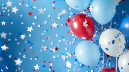 Balloons on blue isolated background