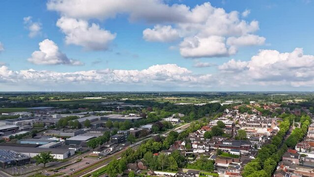 hyper lapse view of the city of Oisterwijk in The Netherlands on a semi-cloudy day