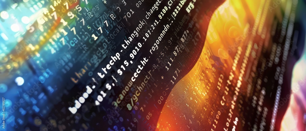 Poster close-up of computer screen showing numbers