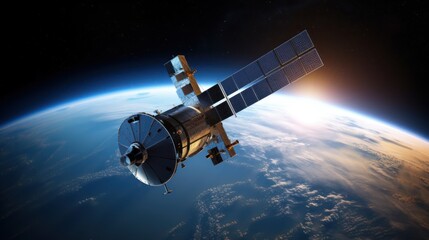 Obraz premium Space satellite over the planet earth