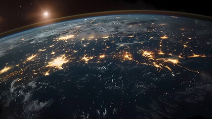 Obraz premium Wide angle shot of Earth from space