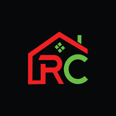 RC letter logo design vector template