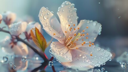 Fototapeta premium Beautiful flowers sparkling with dew drops.