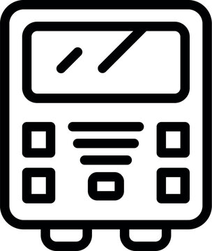 recommend clip art: Simple line art icon illustration of a digital multimeter on a white background