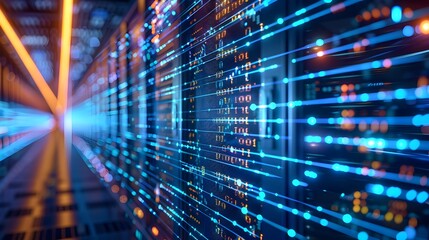Futuristic Digital Network Visualization Showcasing Precise Data Processing Capabilities