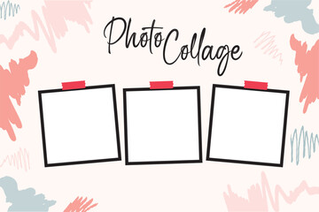 3 photo collage template. vector illustration, new collections