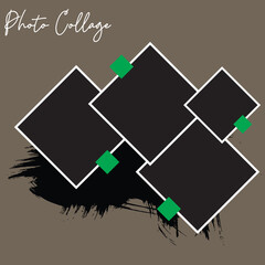 4 photo collage template. vector illustration, new collections