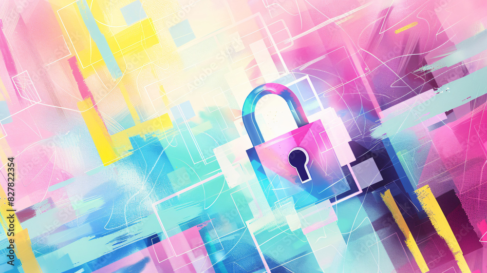 Wall mural web security background for site protection: robust web security is crucial for website building