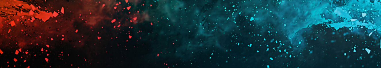 Black Background Image with Teal and Red Accents - Bold and Striking Design
