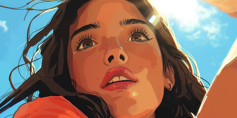 An influencer vlogs about their travels, sharing their unique perspective and insights with their devoted followers.