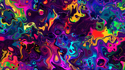 Neon Colorful Swirl with All the Colors - Vibrant and Dynamic Abstract Design