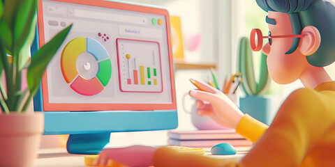 A social media manager strategizes their latest campaign, ensuring maximum engagement and brand exposure