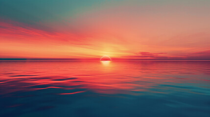 Obraz premium Warm colors of sunset over the ocean