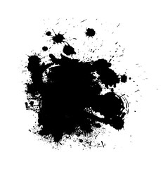 Abstract black blot object. hand drawing. Not AI, Vector illustration