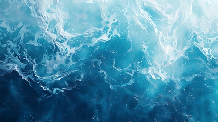 Obraz premium Blue and white ocean waves. Generative by AI