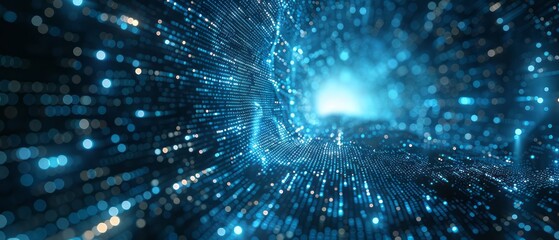 Obraz premium Blue and Black Abstract Background With Circles