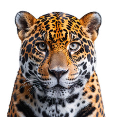 front view jaguar isolated on transparent background ,generative ai