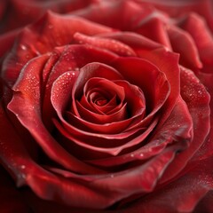 Close Up of a Red Rose With Water Droplets