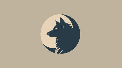 minimalist simple wolf logo design vector