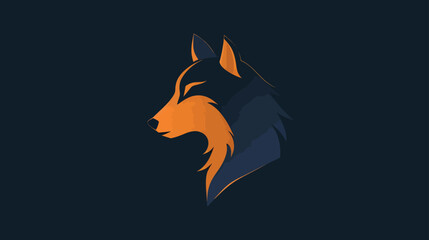 minimalist simple wolf logo design vector