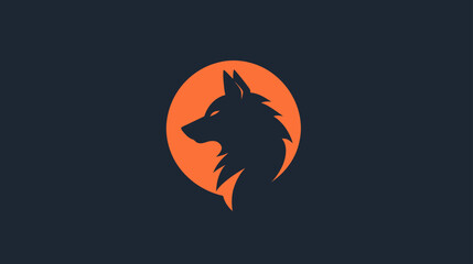 minimalist simple wolf logo design vector