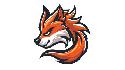 Nine tails mascot logo esport on white background