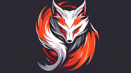 Nine tails mascot logo esport