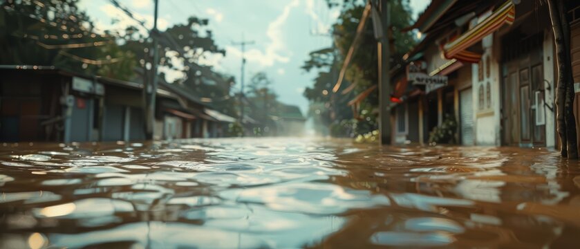 Rising floodwaters submerged the village