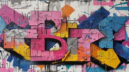 Fototapeta premium Vibrant Graffiti Art Piece on Buildings Side