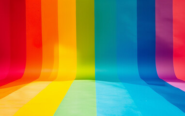 Solid rainbow-colored pride background with open copyspace for messages.