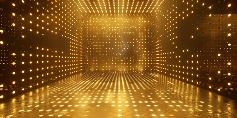 Abstract background. Golden shiny disco background with golden dots, perfect for party and festive themes.