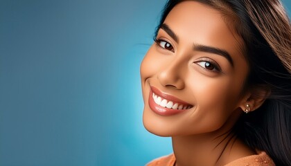 Fototapeta premium A woman with Soft smile, warm gaze, and a sense of tenderness.