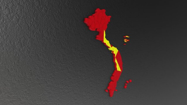 Vietnam map 3d. 3d map of Vietnam.