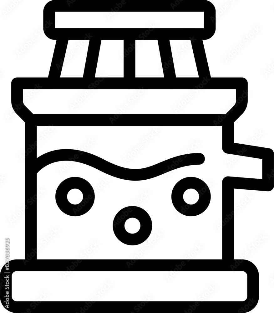 Sticker Simplistic line drawing of a honey jar, perfect for iconography and graphic designs - Stickers