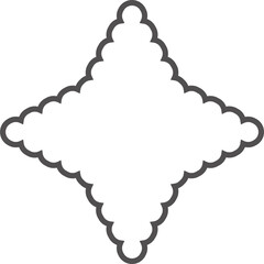 Scallop edge star frame. Outline shape with lac