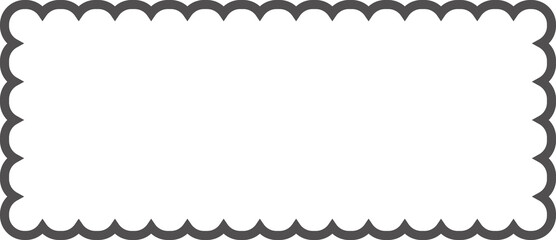 Scallop edge rectangle frame. Outline shape with lace