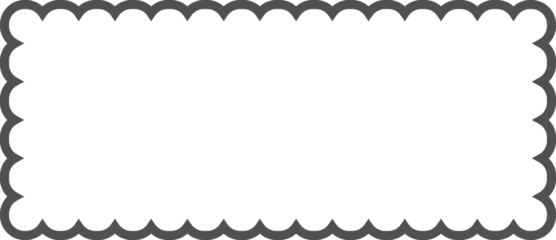 Scallop edge rectangle frame. Outline shape with lace