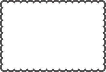 Scallop edge rectangle frame. Outline shape with lace