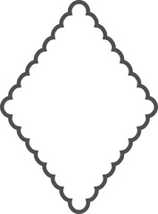 Obraz premium Scallop edge rhombus frame. Outline shape with lace
