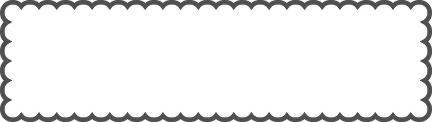 Scallop edge rectangle frame. Outline shape with lace